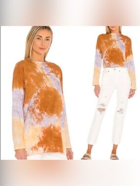 Free People / We The Free - Be Free Tie-Dye Long Sleeve Tee Mock Neck